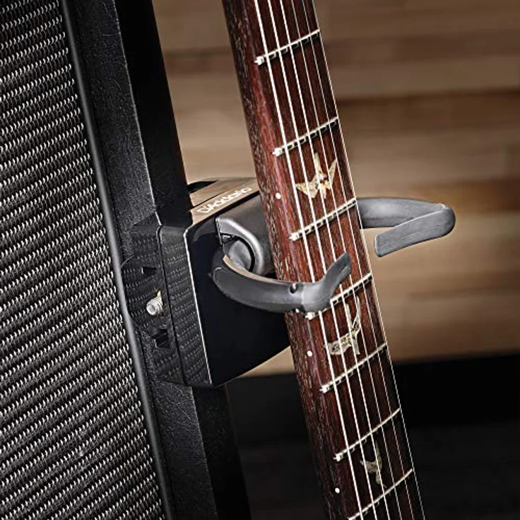 Daddario PW-GD-01 Guitar Dock, Gitarren/Basshalter, 360 Grad drehbar, einstellbare Klammer, Schwarz – Bild 4