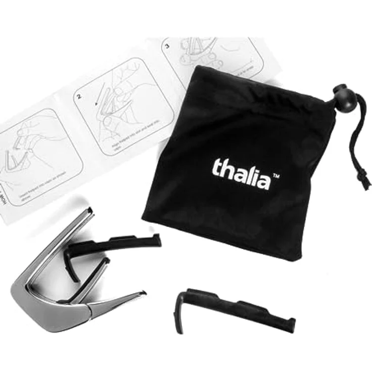 Thalia Capo Wood Collect, Kapodaster aus Santos Rosewood mit Chrome Finish, ein-Hand-Bedienung, austauschbare Fretpads – Bild 3
