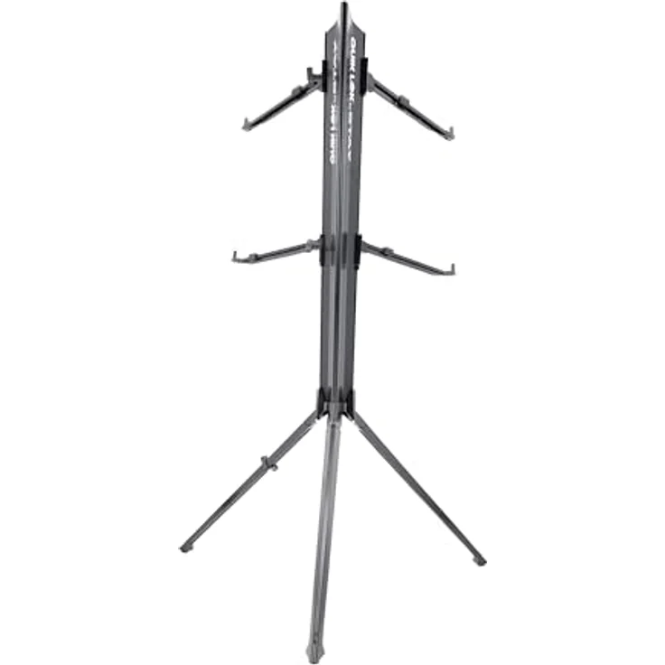 Stay Keyboard Stand Intruder Black, Keyboardständer für 2 Keyboards bis 76 Tasten, max. Höhe 1300 mm, Aluminium, schwarz, mit Transporttasche – Bild 2