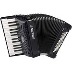 Hohner Bravo II 60 Black, Piano-Akkordeon mit 60 Bässen, 26 Diskanttasten, Silent Key und Gig Bag, schwarz