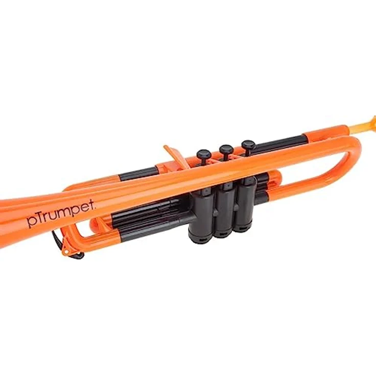 pTrumpet 700632 Bb-Trompete aus ABS-Kunststoff, orange mit Tasche und 2 Mundstücken 3C und 5C – Bild 4