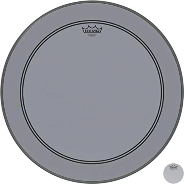 Remo 20" P3 Colortone Batter Smoke, Bass Drum Schlagfell in Smoke, einschichtig, 10 mil stark mit Dämpfungsring – Bild 1