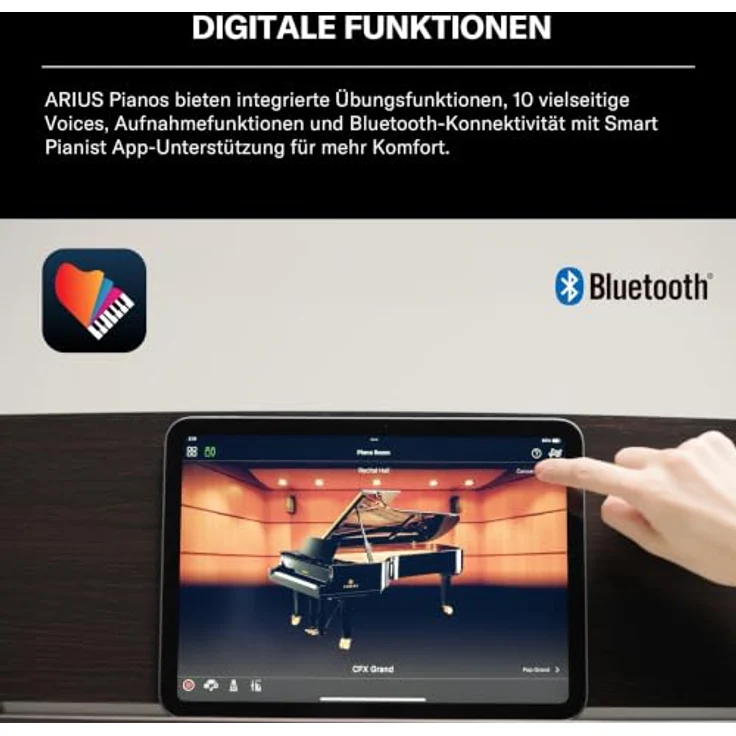 Yamaha YDP-145 B Arius Set, Digital Piano mit Klavierbank und Kopfhörer, schwarz – Bild 5
