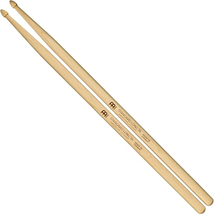 Meinl 7A Standard Long Drumsticks, Hickory Holz mit Eichelkopf, leicht, 419 mm Länge – Bild 1