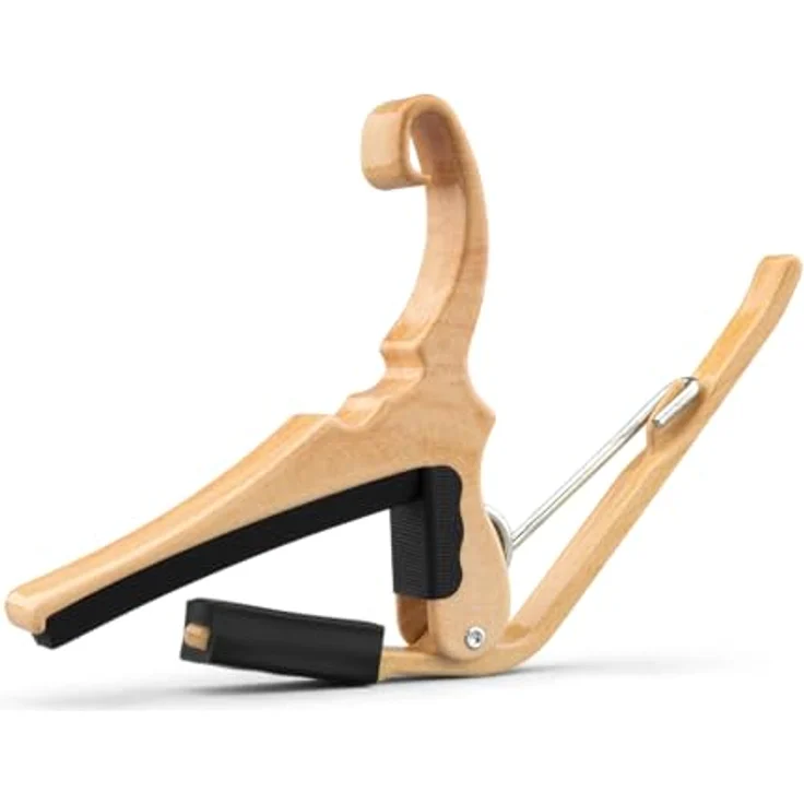 Kyser Quick-Change Capo, Kapodaster für Akustikgitarre, ahornfarbig, leichte Aluminiumausführung, einhändige Bedienung – Bild 2