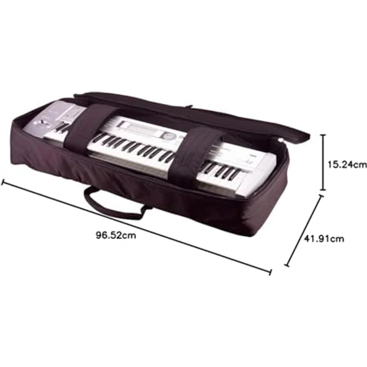 Gator GKB 49, Keyboardtasche für 49 Tasten Keyboards, robustes Nylon, schwarz, mit verstellbaren gepolsterten Gurten und Außentasche – Bild 2
