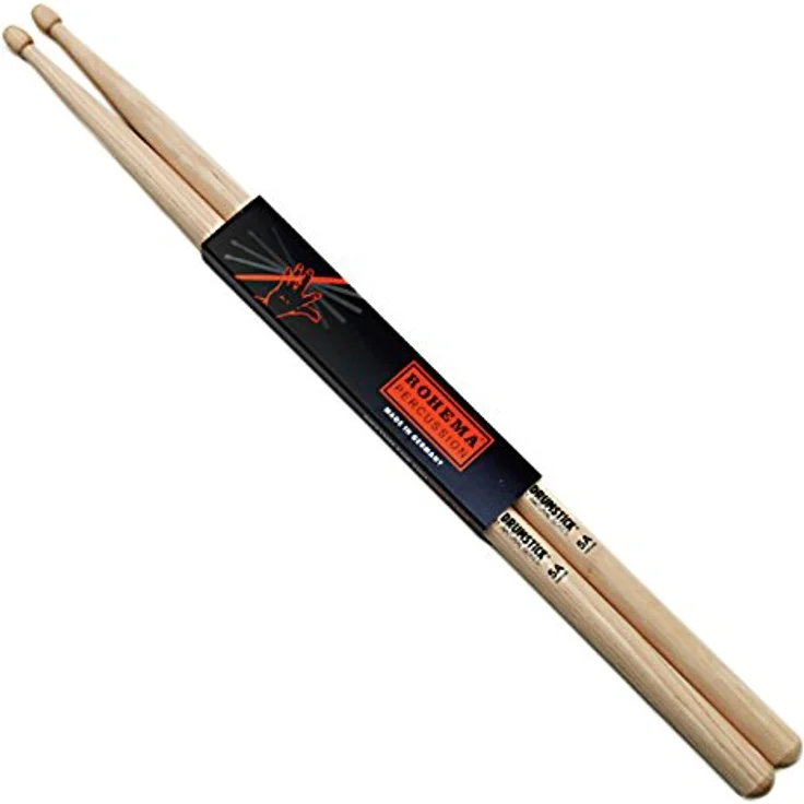 Rohema 5A Hickory Drum Stick, Natural-Serie, unlackiert, 405mm Länge, 14,5mm Durchmesser, Made in Germany – Bild 6