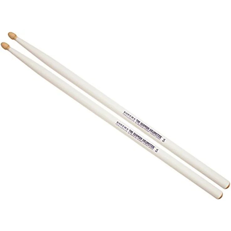 Rohema 5A Hickory Drumsticks, weiß lackiert, Länge 405mm, Durchmesser 14,3mm, Made in Germany – Bild 2