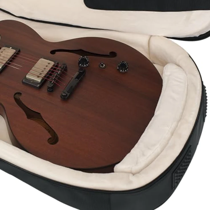 Gator G-PG-Semi-hollow / V Bag, Gigbag für Semi Hollow / V-Style E-Gitarre, Schwarz, inklusive Regenhülle, Micro-Fleece Innenausstattung, 25 mm Polsterung und große Außentasche mit Kabelmanagement – Bild 10