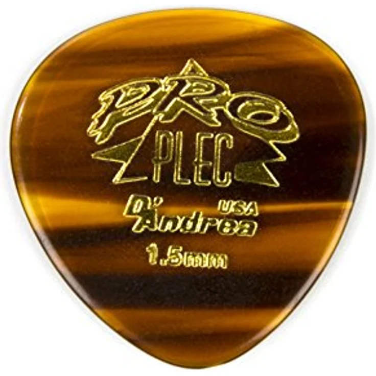 dAndrea Pro Plec-385 Shape, Plektrum Set mit 12 Stück, gerundete Form, Stärke 1,5 mm, strapazierfähiges Thermoplast, Made in USA – Bild 1