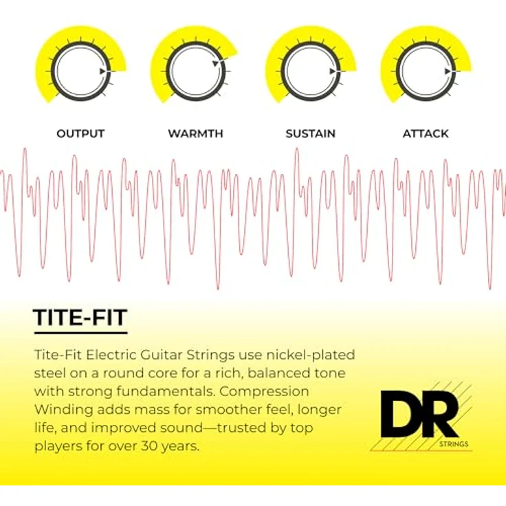 DR Strings Tite-Fit MEH-13, E-Gitarren Saiten Satz aus nickelbeschichtetem Stahl, Roundwound, Stärken .013 - .056 – Bild 3