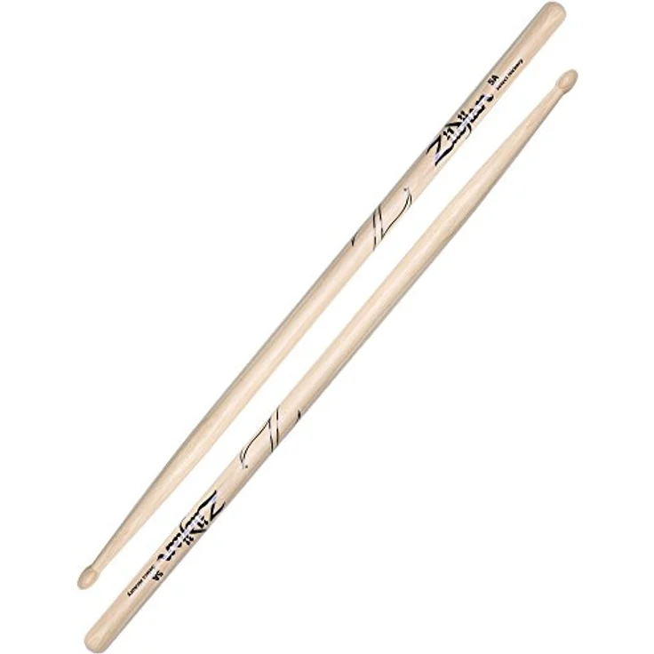 Zildjian 5A Hickory Drumsticks, 406mm lang, ovaler Holz Kopf, natürliche Ausführung – Bild 1