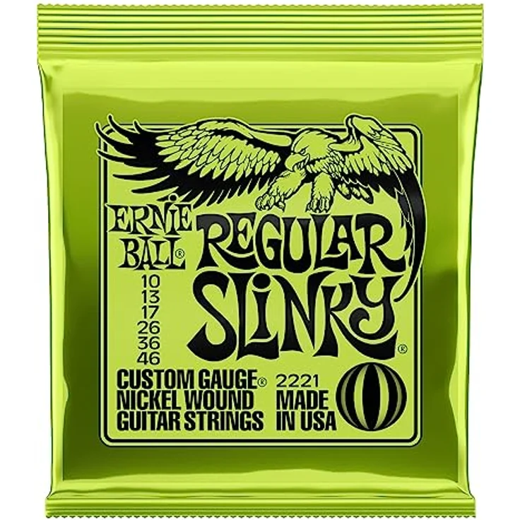 Ernie Ball 2221 Regular Slinky, Gitarrensaiten 010-046, nickel plated Steel mit brillanten Höhen und satten Bässen – Bild 1
