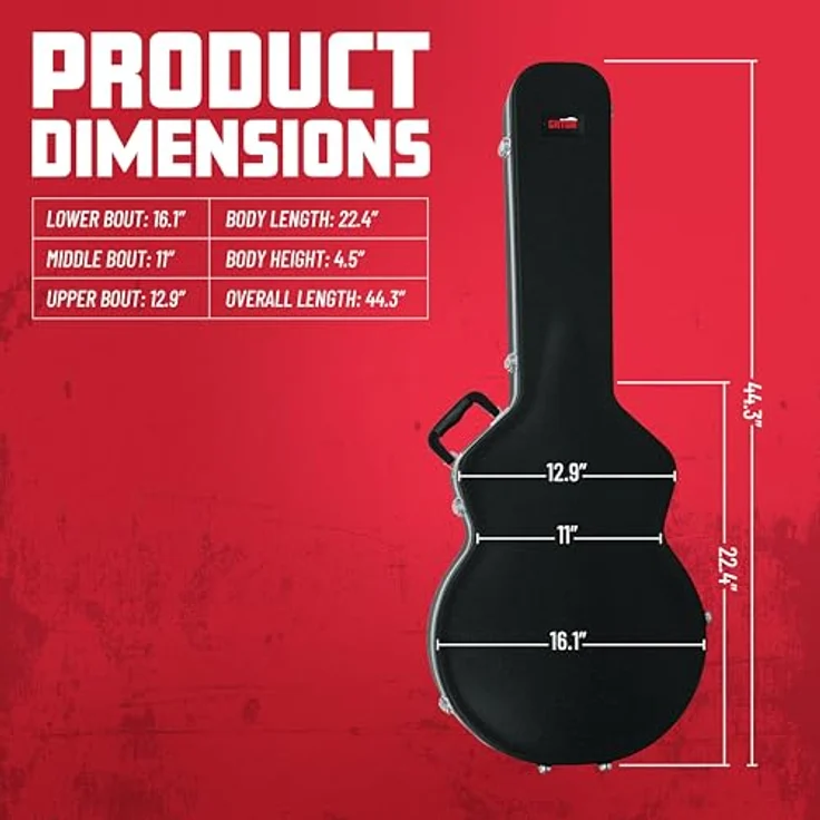 Gator GC-Semi-hollow Guitar ABS Case, Gitarrenkoffer für Semi-hollowbody mit EPS-Schaumpolster und abschließbaren Schlössern – Bild 6