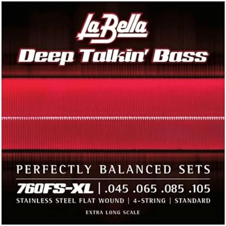 La Bella 760FS Deep Talkin' Bass Flatwound Bass-Saiten, extra lang, Saitenstärken .045 - .105, hergestellt in den USA – Bild 1