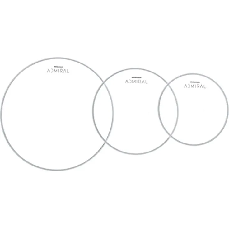 Millenium Admiral Clear Drumhead Pack 1, Schlagzeugfelle, 10", 12" und 16", einlagig, 10-mil, durchsichtig, offener, obertonreicher Ton mit viel Attack