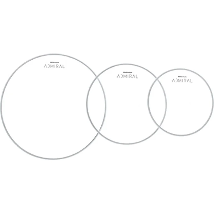 Millenium Admiral Clear Drumhead Pack 1, Schlagzeugfelle, 10", 12" und 16", einlagig, 10-mil, durchsichtig, offener, obertonreicher Ton mit viel Attack