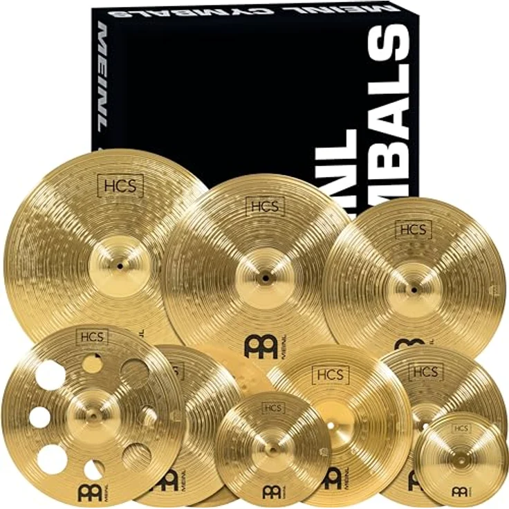 Meinl Cymbals HCS-SCS1 Ultimate Special Becken Set, komplettes Schlagzeugbecken-Set mit 14“ HiHat, 14“ Crash, 16“ Crash, 18“ Crash, 14“ China, 20“ Ride, 8“ Bell, 10“ Splash und 16“ Trash Crash, hergestellt aus robuster Bronze Legierung, ideal für Anfänger – Bild 1