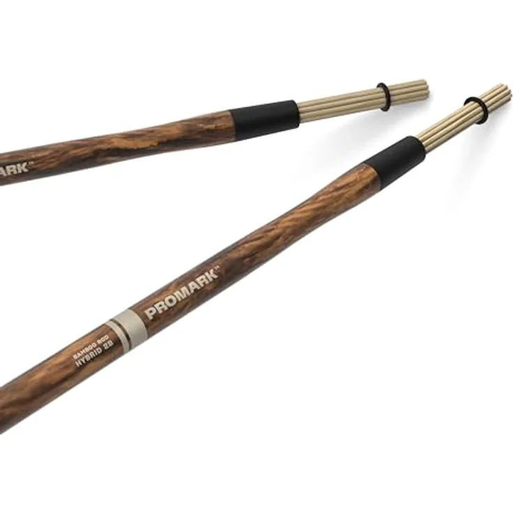 Pro Mark PMHRB 2B Hybrid Rods, Bambus Drumsticks mit FireGrain-Griff und anpassbarem Ring, geringe Lautstärke, 408,3 mm Länge, 15,9 mm Durchmesser