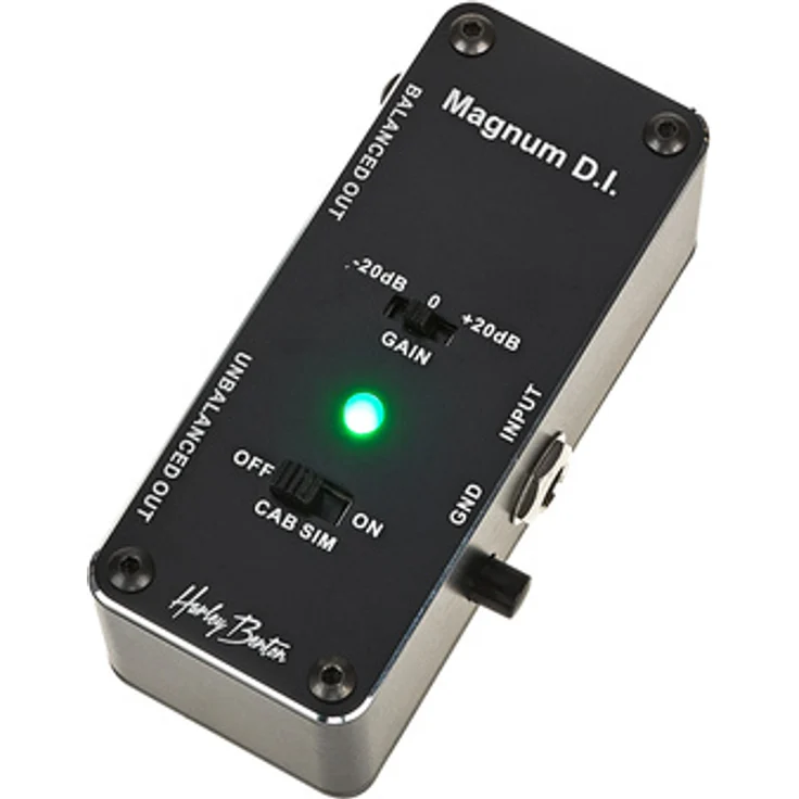 Harley Benton MiniStomp Magnum D.I., Effektpedal für E-Gitarre und E-Bass mit Lautsprecherboxsimulator, massives Metallchassis