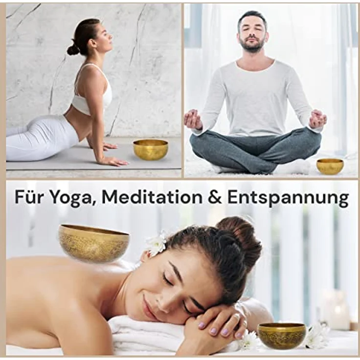 Avanda Tibetische Klangschale Blume des Lebens, Ø 35 cm, 4.000 g, matte Oberfläche, Handarbeit in Profi-Qualität für Yoga und Meditation – Bild 3