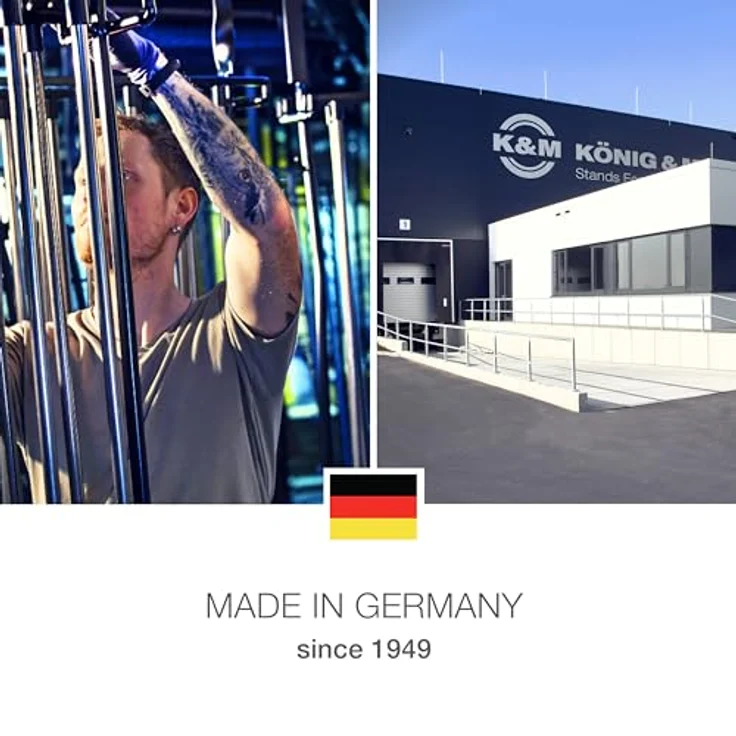 K&M 18900 Stand with tabletop, Keyboard-Ständer mit Carbon-Optik Ablageplatte, 435-920 mm höhenverstellbar, schwarz – Bild 4