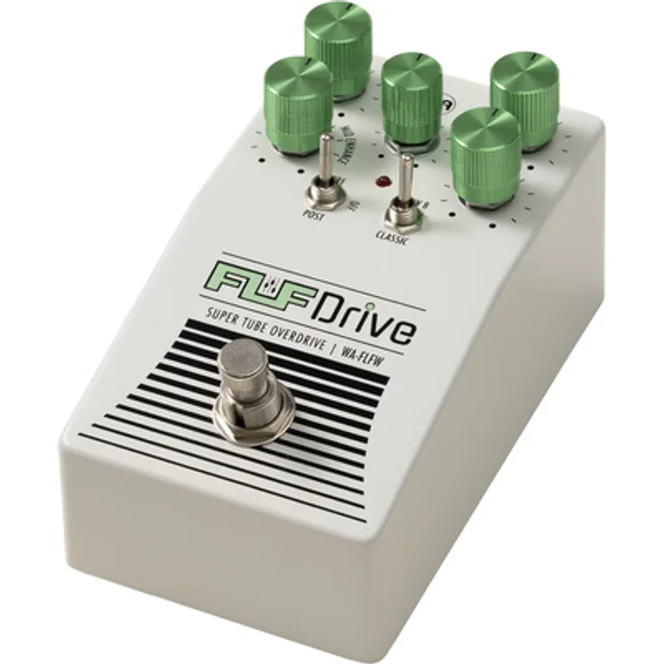 Warm Audio Fluff Drive Limited Ed. White, Overdrive-Pedal für E-Gitarre mit aggressiven Mitten und zuschaltbarem Low-Boost
