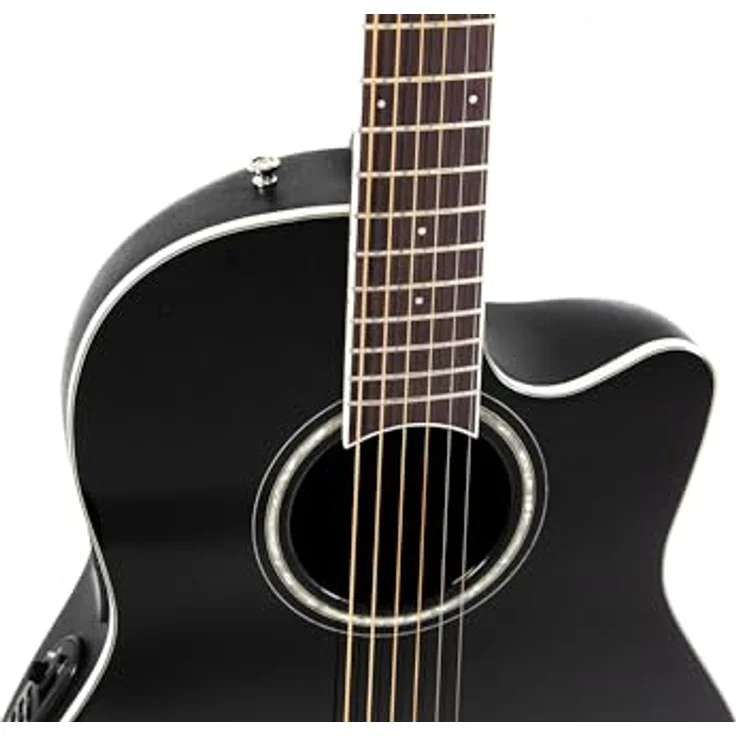 Ovation Celebrity Tradition CS-24-5-G, Westerngitarre mit massiver Fichtendecke, Mid-Depth Cutaway, Schwarz, mit Ovation Slimline Pickup und OP-4BT Preamp – Bild 3
