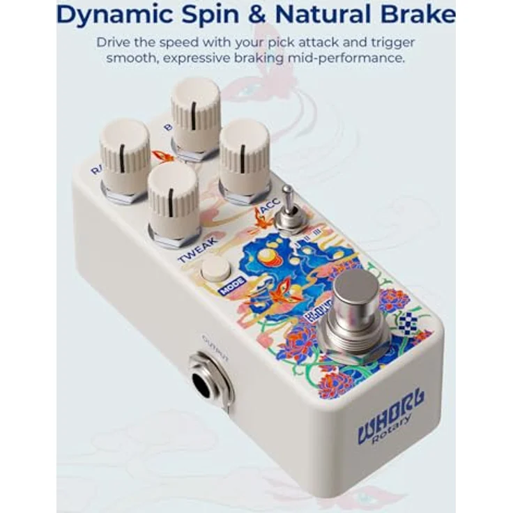 Klowra Whorl Dynamic Rotary, digitales Rotary-Speaker-Pedal mit 3D-Doppler-Effekt und drei Cabinet-Voicings, schwarz – Bild 4