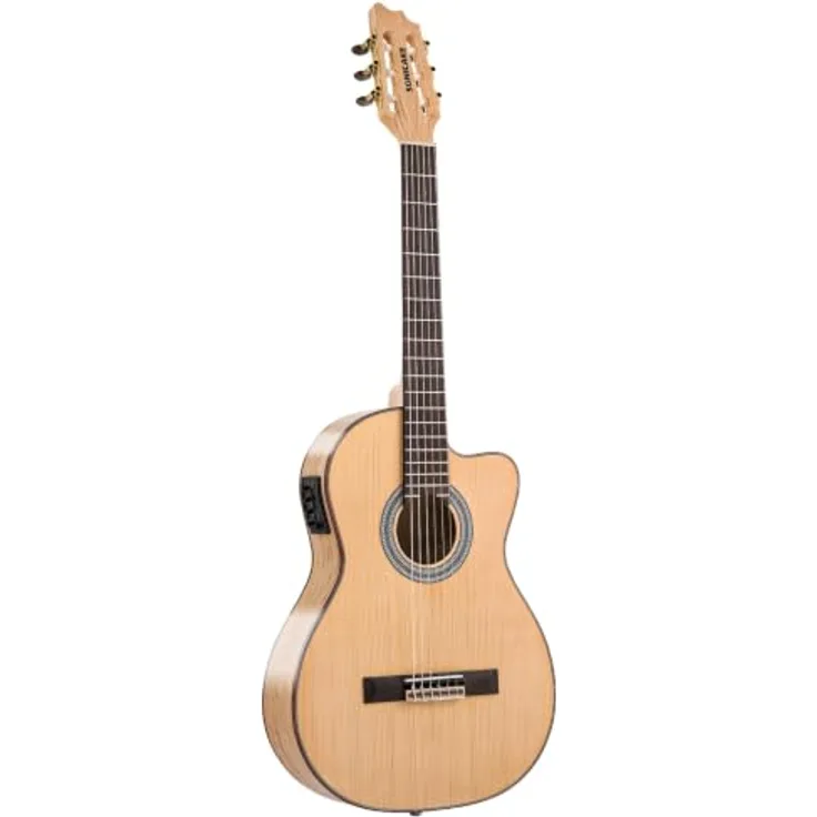 SONICAKE 39" Crossover Elektrische Akustikgitarre mit massiver Fichtendecke, Spalted Maple Korpus und aktiver Elektronik