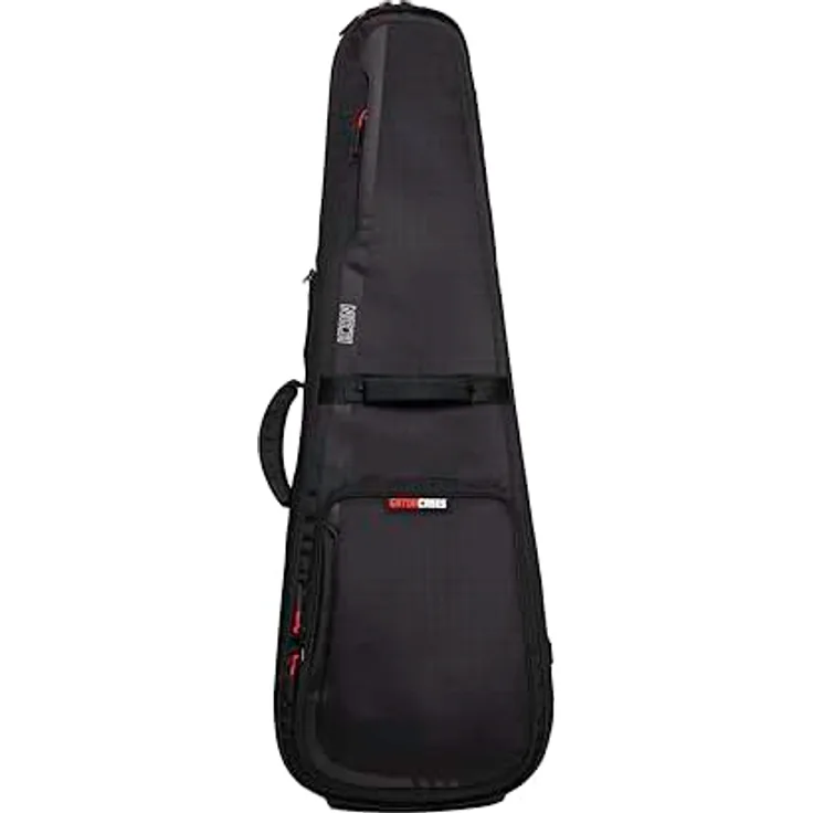 Gator Icon SC-Style Guitar BK, Gigbag für Single Cut E-Gitarre, witterungsbeständig, schwarze 1000D Nylon, inkl. Regenhülle, versteckte Rucksackgurte