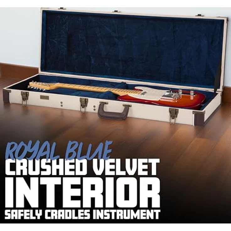 Gator Journeyman Electric Guitar, Gitarrenkoffer aus Sackleinen mit antiken Messingbeschlägen, beige – Bild 3