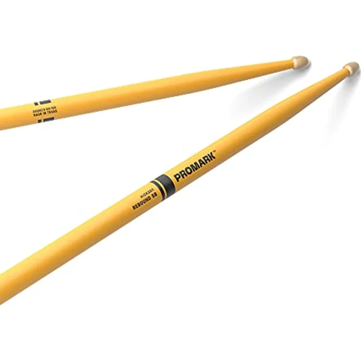 ProMark Rebound 5B Acorn Drumsticks, Schlagzeug Sticks mit 0,595" Durchmesser, gelb – Bild 1