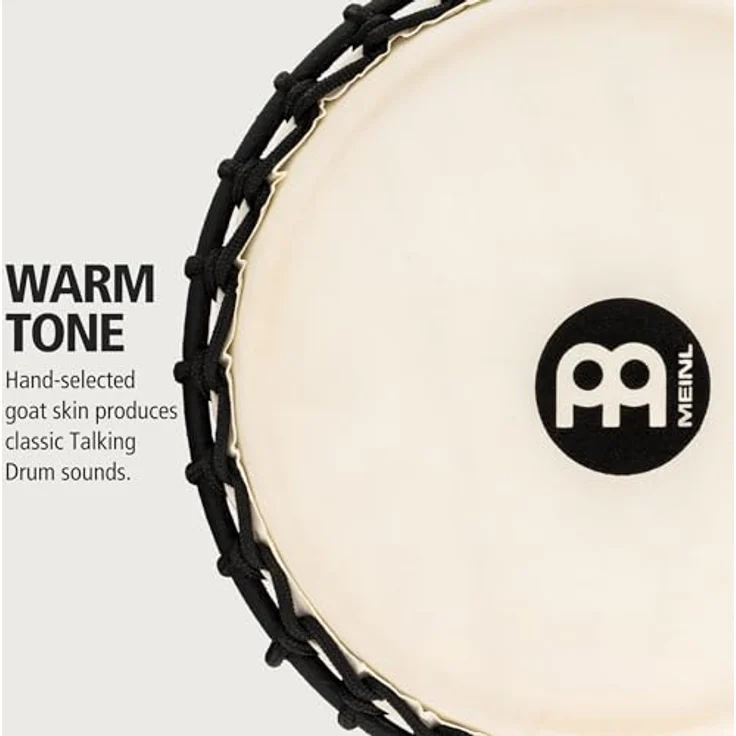Meinl ATD-L African Talking Drum, 8" x 16", Mahagoni Holz, handselektierte Ziegenfelle, ergonomischer Holzschlägel, braun/schwarz – Bild 3
