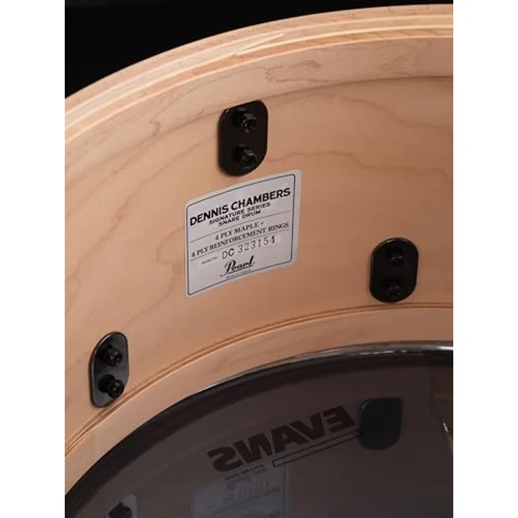 Pearl DC1465S Dennis Chambers Snare, 14"x6,5" Signatur Trommel aus 4-lagigem Ahorn, matte schwarze Finish mit chromfarbener Hardware – Bild 6