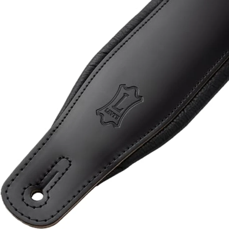 Levys Amped Leather 3" BK, gepolsterter Gitarrengurt aus Vollnarbenleder mit Schaumstoffpolsterung, schwarz, verstellbar von 94 cm bis 130 cm – Bild 8