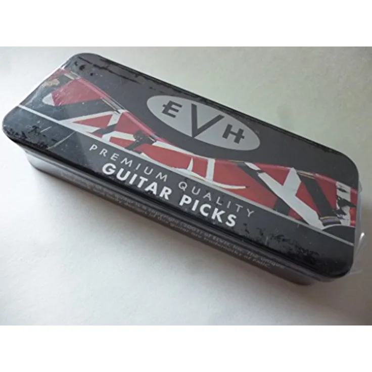 Evh Premium Pick Tin Set, Plektrum 12er Set aus Nylon, 0,80mm Stärke, Collectors Edition mit Tin Box