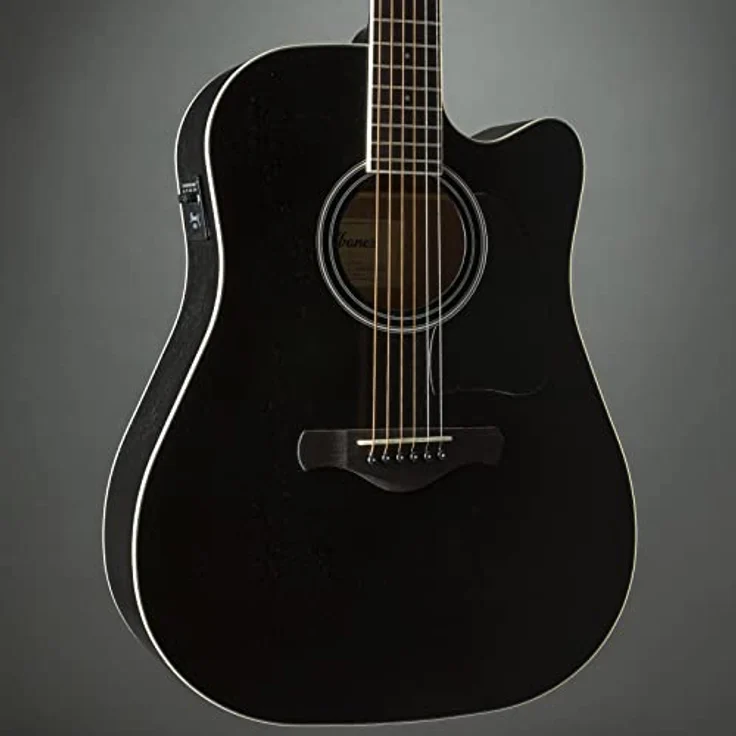 Ibanez AW84CE-WK Artwood, Westerngitarre mit Cutaway, massiver Okume Decke, Fishman Pickup, Weathered Black – Bild 6