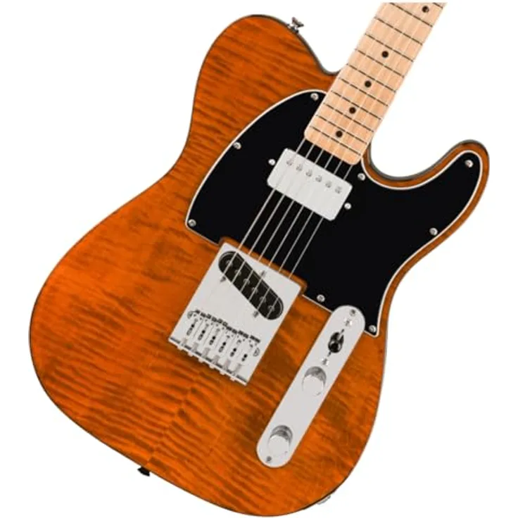 Squier Affinity Tele SH FMT MOC, E-Gitarre mit Pappel Korpus, Riegelahorn Decke, Ceramic Single-Coil und Humbucker, Farbe Mocha