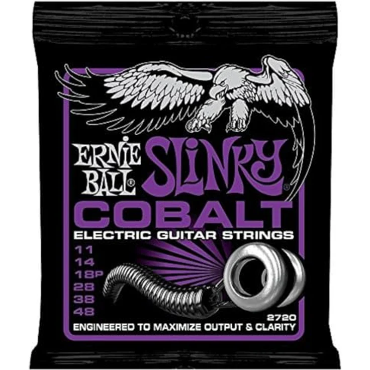 Ernie Ball Power Slinky Cobalt E-Gitarrensaiten, Stärke 11-48, erhöhte Leistung mit Cobalt-Legierung, hergestellt in den USA – Bild 2
