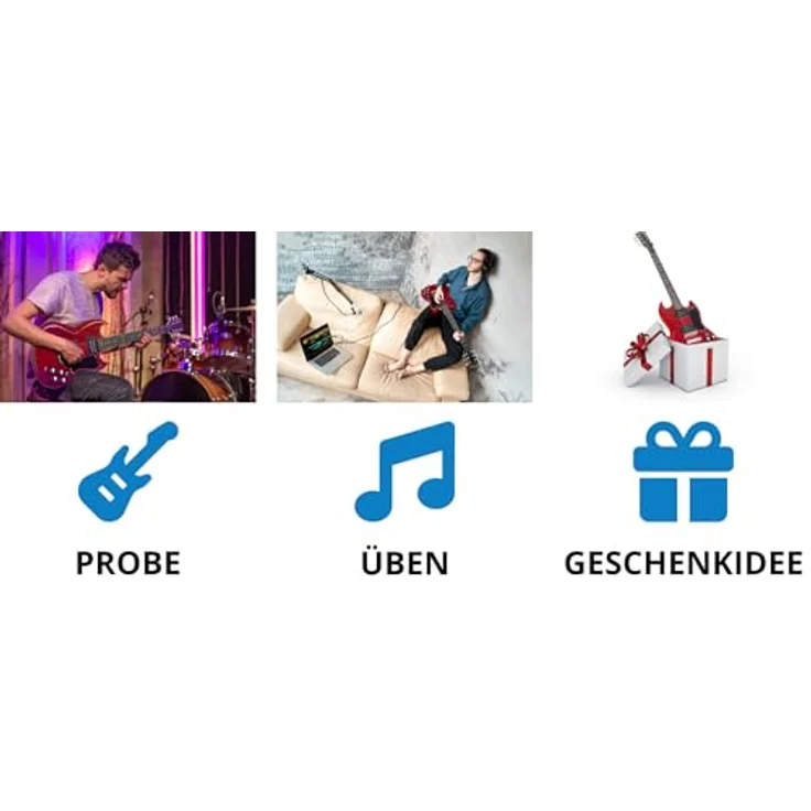 McGrey Rockit Double Cut E-Gitarre Komplettset, 8-teilig mit 10W Verstärker, Cherry Red – Bild 3