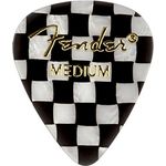 Fender 351 Checker Picks Medium Set, Plektren mit 12 Stück im Checker Pattern, Stärke Medium