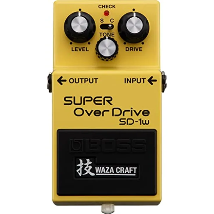 BOSS SD-1w Super Overdrive Waza Edition, Effektpedal mit erweiterter Gain-Range und analogen Schaltkreisen, Standard- und Custom-Mode