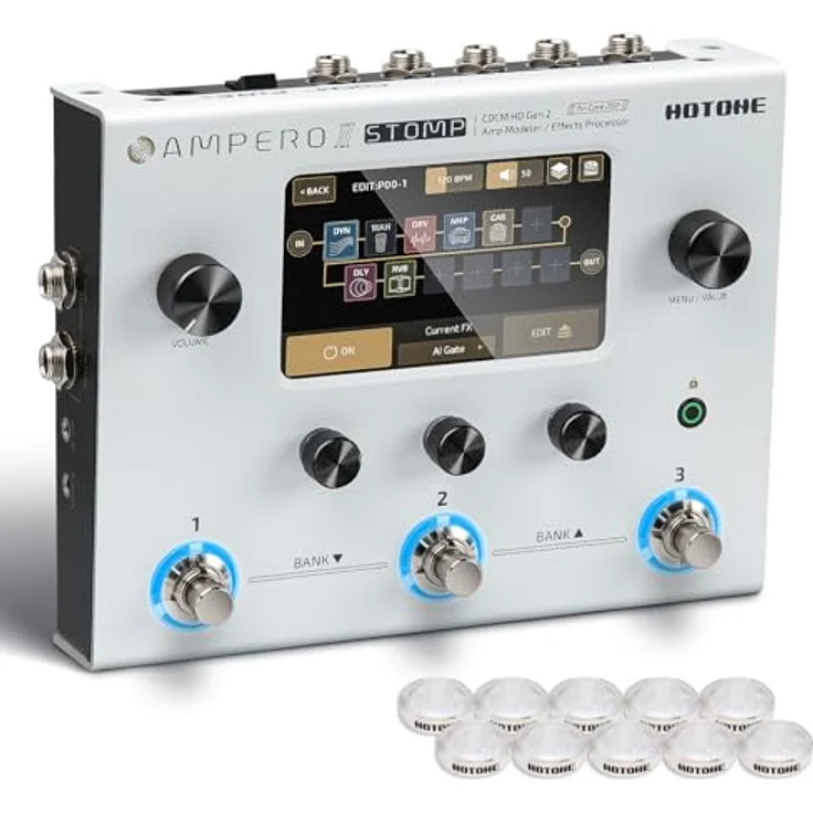 HOTONE Gitarren-Multieffekt-Prozessor, Multi-Effektpedal mit Touchscreen, Dual-Effektkette, 300 Effekte und IR-Lader, inklusive 10 zusätzlichen Voreinstellungen – Bild 1
