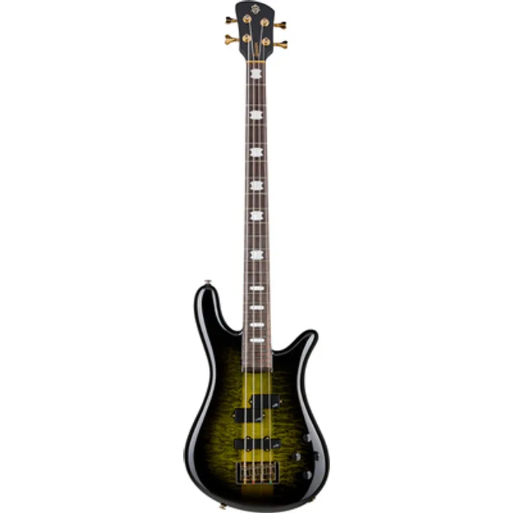 Spector Icon NS-2 NT Haunted Moss, 4-saitiger E-Bass mit Erle-Korpus, Quilted Maple Decke und Aguilar Tonabnehmer