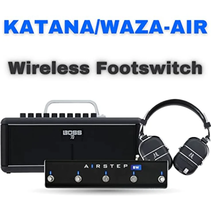 Xsonic Airstep BW Edition, Wireless Fußschalter für Boss Katana Air und Waza Air, kabellos mit 300 Stunden Akkulaufzeit, 5 wählbare Effekte, Bluetooth Verbindung, robustes Aluminium-Gehäuse – Bild 2