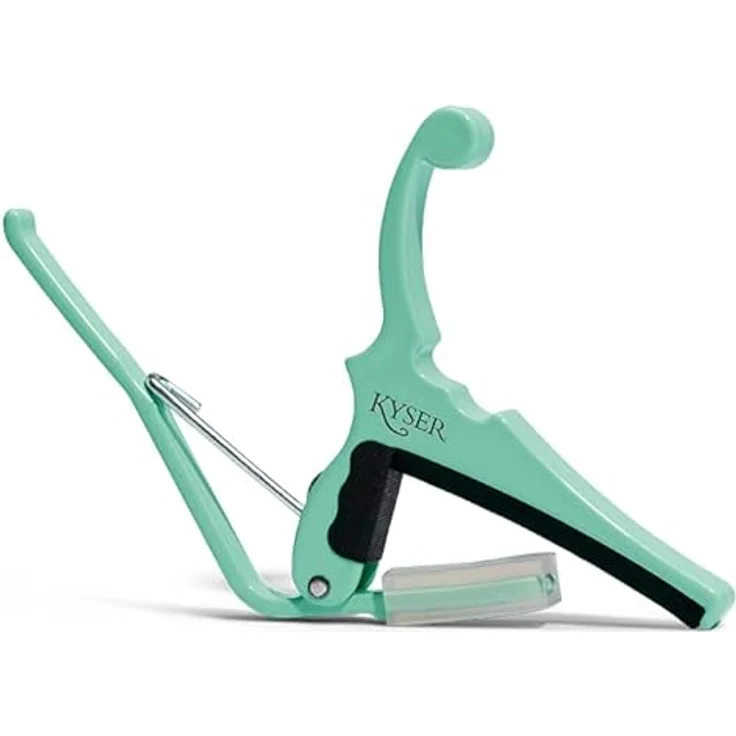 Kyser Fender Classic Capo KGE Surf Green, Quick Change Kapodaster für E-Gitarre mit 9,5" Griffbrettradius aus Aluminium – Bild 2