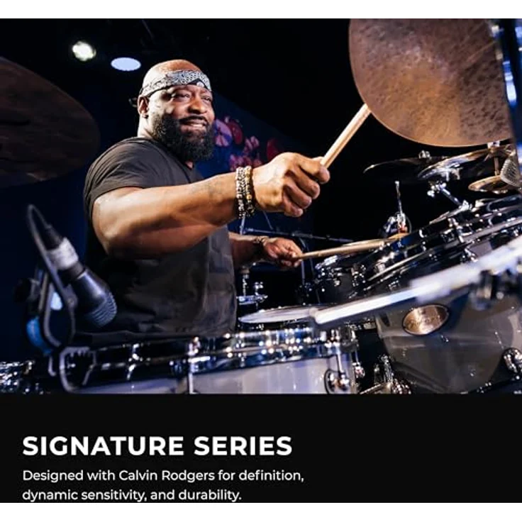 Meinl Calvin Rodgers Signature Stick, Drumstick aus American Hickory, Gewichtstyp: Medium, 419 mm Länge, 14,2 mm Durchmesser, runder Holzkopf, made in Germany – Bild 2