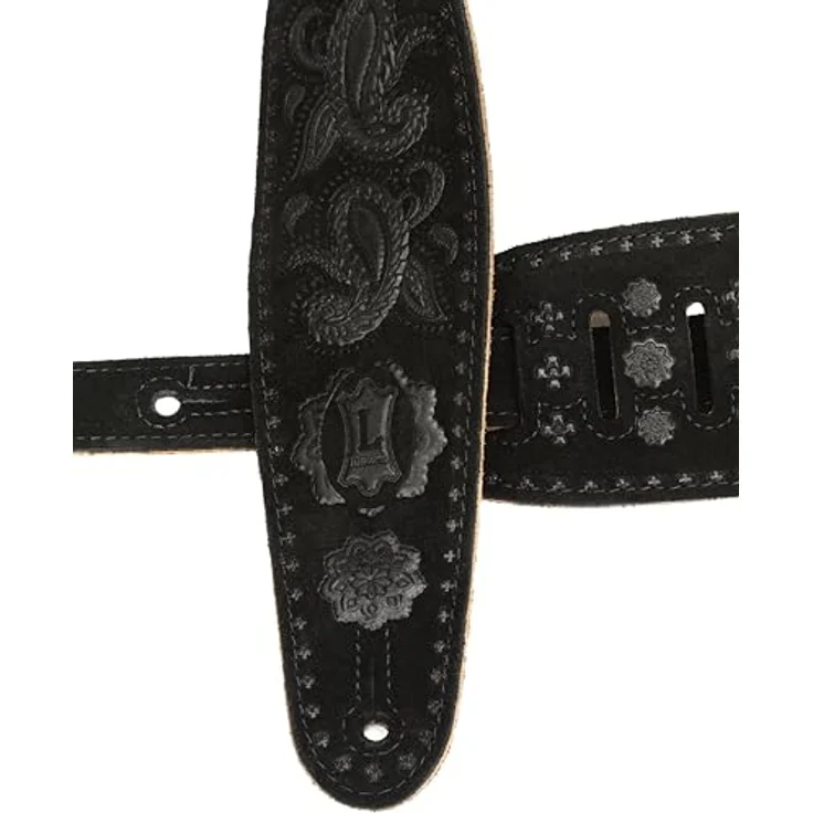 Levys Black Paisley Suede Strap, Gitarrengurt mit Wildleder Innenseite, verstellbar von 94 cm bis 130 cm, schwarz – Bild 3