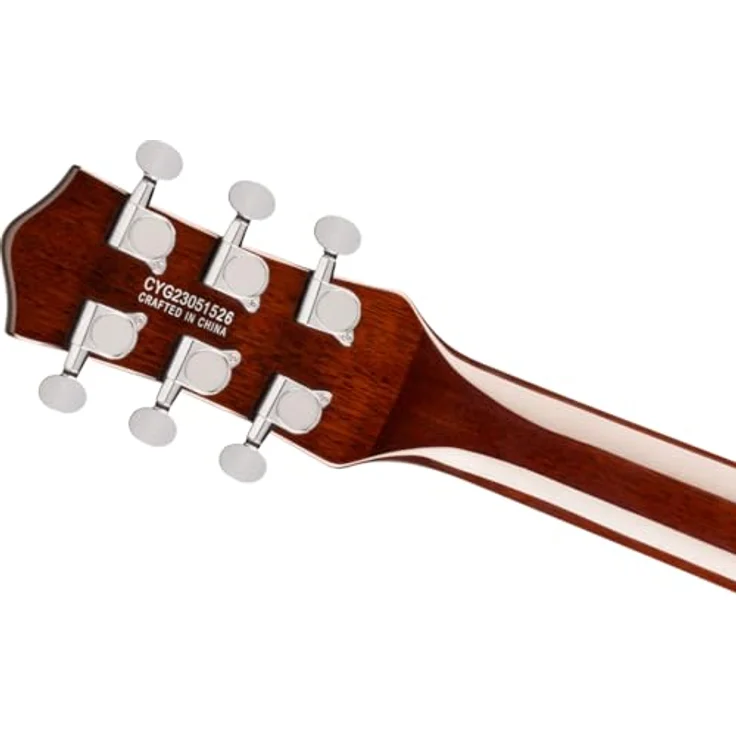 Gretsch G5220 EMTC Jet SWT TEA, E-Gitarre mit Mahagoni-Korpus, Ahorn-Decke, 2x Black Top Broad’Tron Tonabnehmer, Sweet Tea – Bild 7